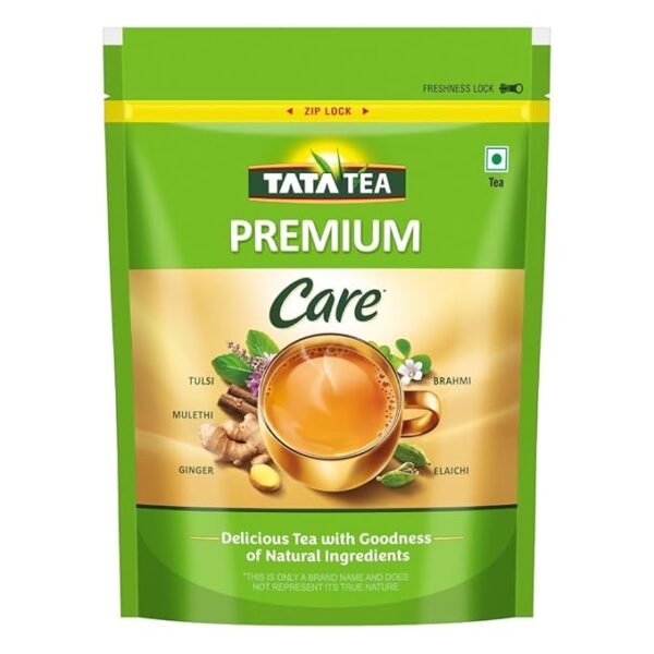Tata Tea Premium Care Black Tea 1kg, Delicious Tea with Goodness of Tulsi, Mulethi, Ginger, Brahmi & Elaichi, Trusted Quality Tea, Loose Leaves